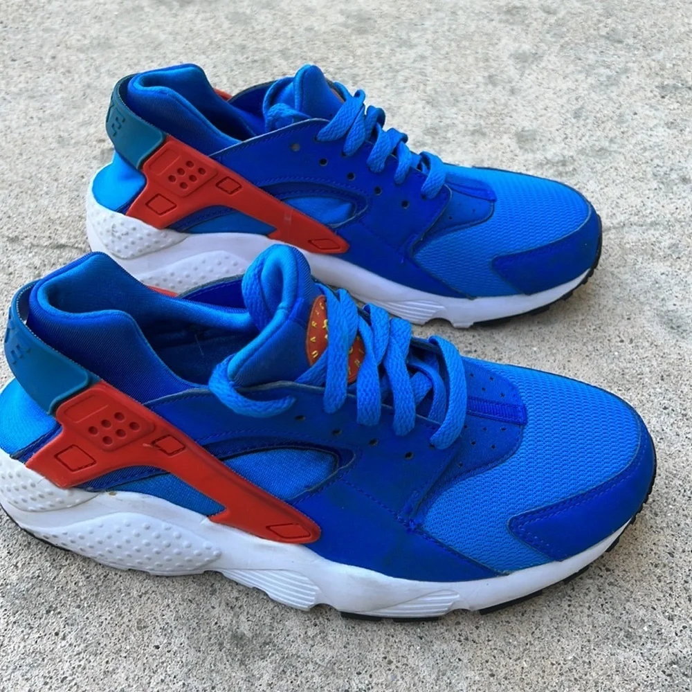 Nike Air Hurache Run GS Kids Casual Sneaker Blue/Orange Red Youth Size 5.5